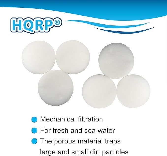 HQRP 6-Pack Fine Media Filter Pad Compatible with Eheim Classic 600 (2217) External Canister Filter, Part # 2616175 Replacement