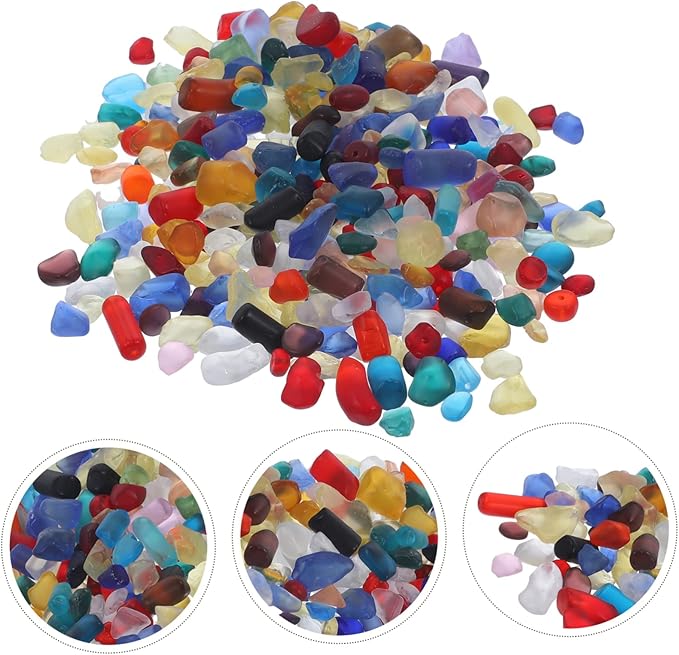 Happyyami 1set Fish Tank Gravels Natural Polished Aquarium Landscaping Stones for Terrarium and Fish Tank for Betta and Other Aquarium