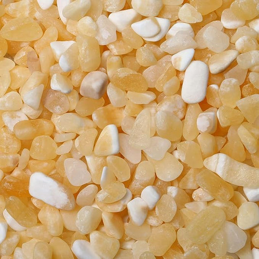 LAIDANLA Yellow Jade 1lb Crystal Polished Tumbled Stones Irregular Shaped Crystal Chips Bulk Natural Gemstone Aquarium Gravel Rocks Vase Filler Fish Tank Gravel Home Decoration