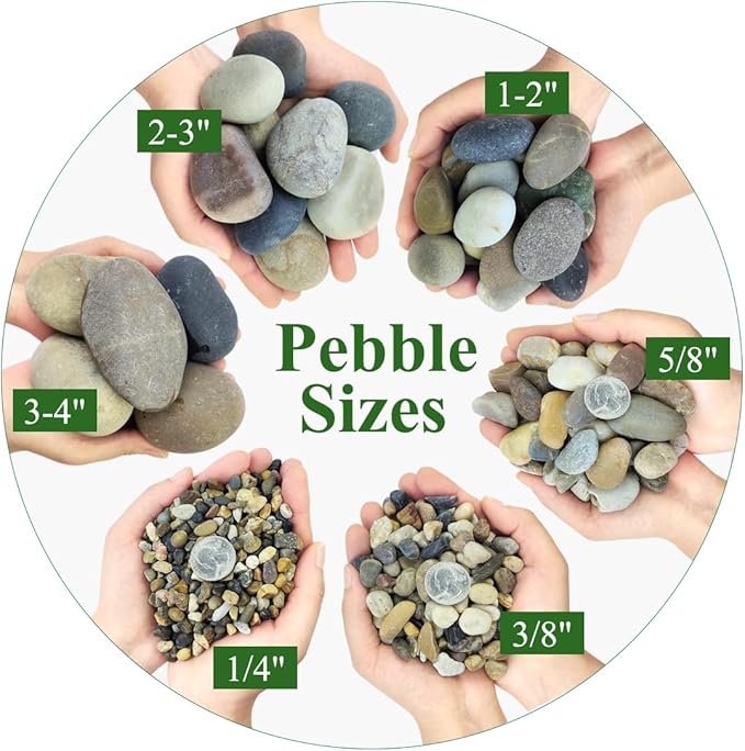 YISZM 10lbs Aquarium Rocks, 5/8" Natural River Rocks for Plants Decorative Polished Mixed Pebbles for Fish Tank, Landscaping, Gardening, Flower Pots, Vase Fillers, Indoor Water Fountains