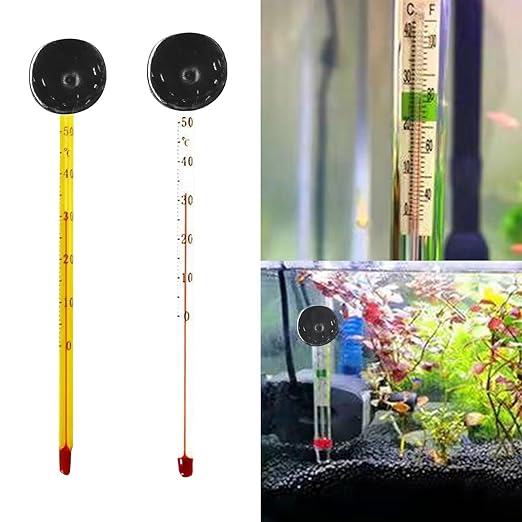 Aquarium Accurate Thermometer Easy-to-Read Fish Tank Thermometers Sucking Cup Monitors Terrarium Temperature Meter Aquarium Thermometer