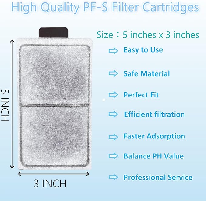 16 Pack PF-S Fish Tank Filter Cartridges, Aquarium Filter Cartridges Replacement Compatible with Top Fin Silenstream PF10 Power Filters