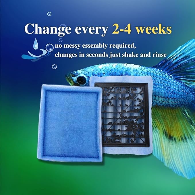 6 Pack Replacement Aquarium Filter Cartridge, Fit for Aqua-Tech 10-20 Gallon Power Filters, for Aqua-Tech EZ-Change #2 Fish Tank Filters