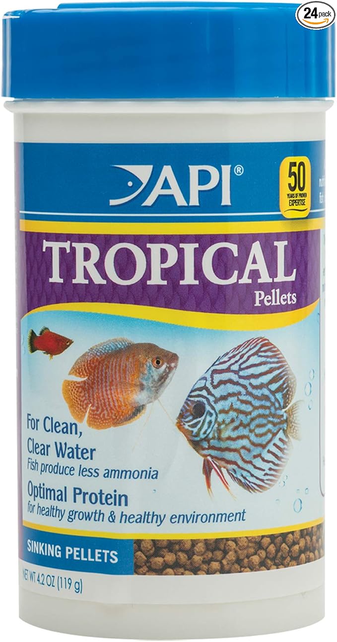 API TROPICAL PELLETS Sinking Pellets Fish Food 4.2-Ounce Container, Medium (823B)