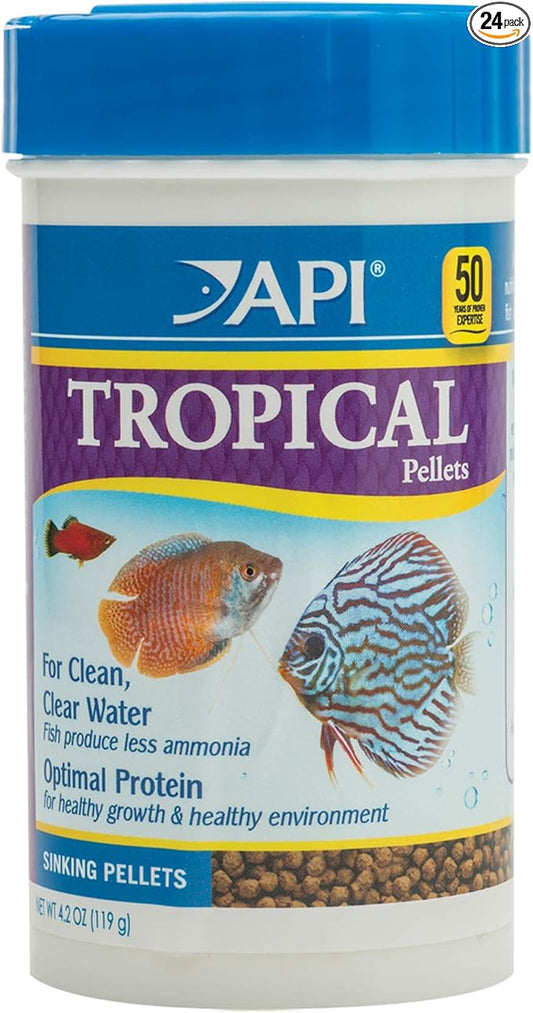 API TROPICAL PELLETS Sinking Pellets Fish Food 4.2-Ounce Container, Medium (823B)