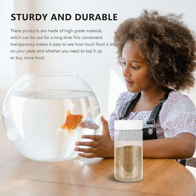 FRCOLOR 2pcs Fish Feeding Bottles Automatic Fish Feeders Storage Containers White Vacation Food Dispenser