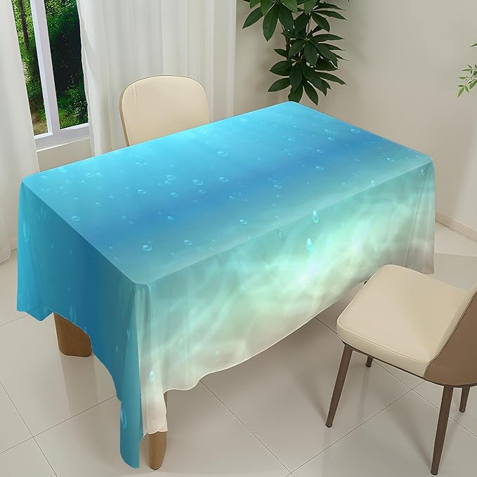 Renaiss 8x6ft Blue Ocean Under The Sea Backdrop Water Bubble Sunlight Photography Backdrop Fabric Mermaid Theme Party Summer Holiday Dive Home Activity Events Decorations Photo Prop