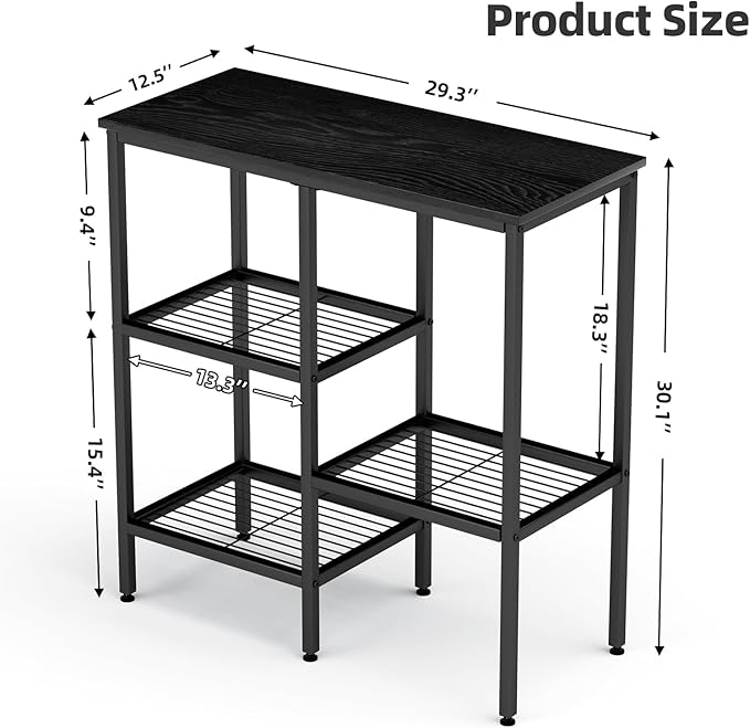 20 Gallon Fish Tank Stand Aquarium Fish Tank Stand, 3 Tier Metal Rack for Living Room/Office/Aquarium 29.1 x 12.3 x 30.1 Inches 330 LBS (Black)