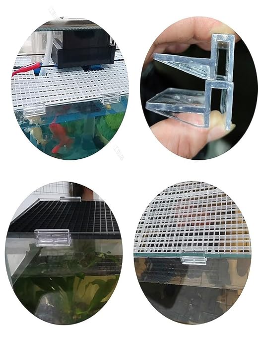 Aquarium Lid Clips Acrylic Bracket for Rimless Aquarium – Secure Glass Cover Support for Fish Tank Lid(5mm,4pcs)