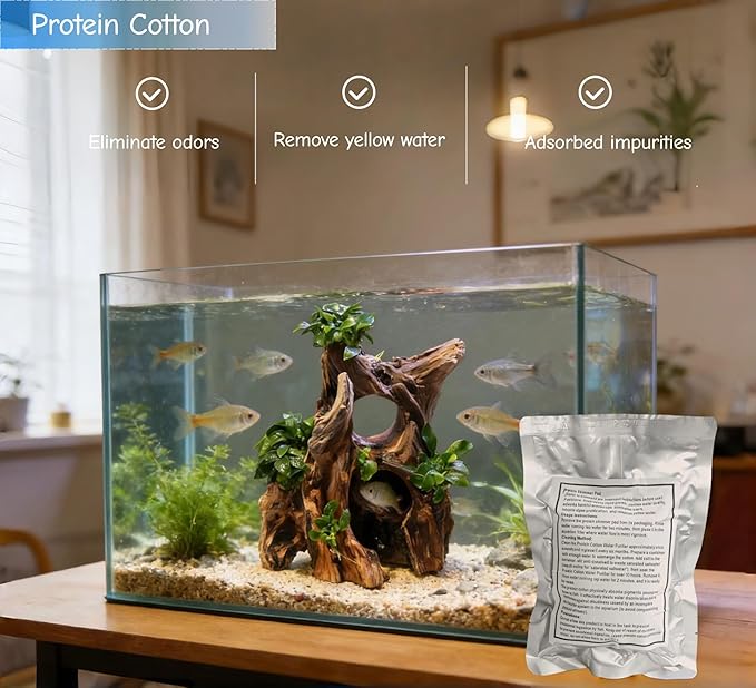 Aquarium Driftwood Cave for Betta Fish Shrimp Hideout, 7-10" Natural Porous Driftwood for Aquascaping with Low Tannins, Fish Tank Decoration Hideaway with Protein Cotton(No Need to Boil)