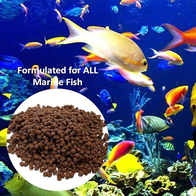 Vitalis Marine Pellets 1mm 140g (4.94oz) - Premium Fish Food for Marine Saltwater Aquariums