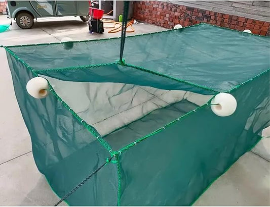 Lawaia Fish Net Cage Netting Fish Breeding Cage with Cover Crayfish Network Stake Net Pond Fish Farming Aquaculture Small Mesh
