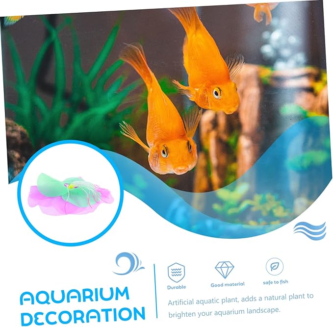 BESPORTBLE Colorful Water Lily Aquarium Decoration Fish Tank Adornment for Aquatic Landscapes Compact and Lightweight Design for Enhancing Fish Tank Aesthetics Vivid and Attractive Water