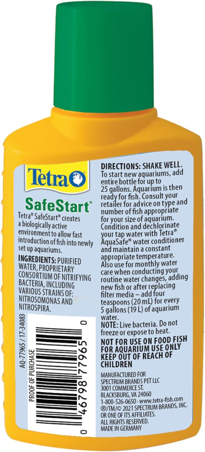 Tetra SafeStart, 3.38 Ounce, For Newly Set-Up Fish Aquariums