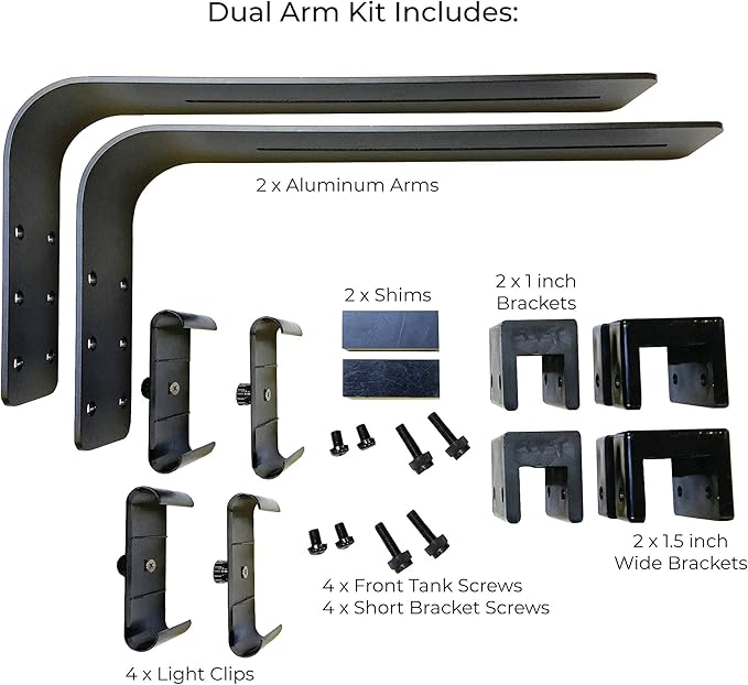 CURRENT USA Dual Adjustable Aquarium Light Arm Mount Kit