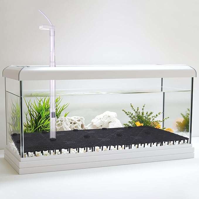 24pcs Undergravel Filter Aquarium Divider Tank (5.7'' x 5.7'') Under Gravel System for Clean Water with 6 Uplift Tube for Fish Tank Separation Bottom Filtration & DIY Aquascaping