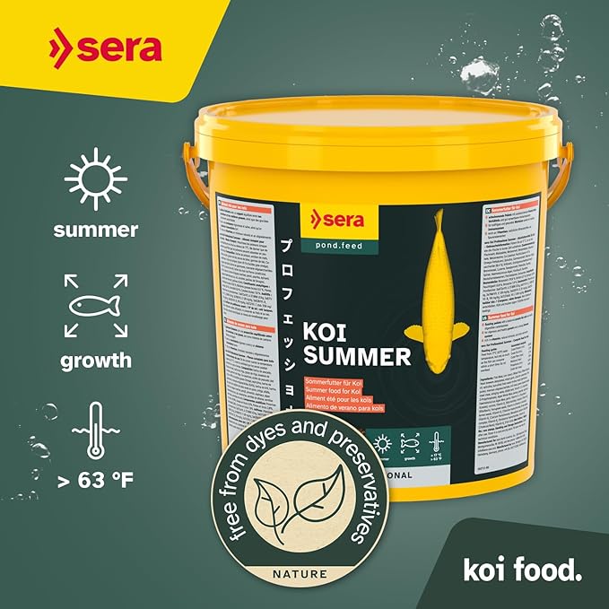 Sera Koi Professional Summer 15.43lb | Energizing for Warm Seasons | Optimal Growth & Strong Immune System | Rich in Vitamins, Minerals, Proteins | for Water Temperatures Above 63°F
