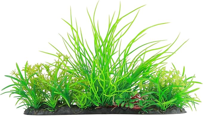 CNZ Aquarium Aquascape Artificial Plastic Plant, 10.5-inch x 8-inch, Green