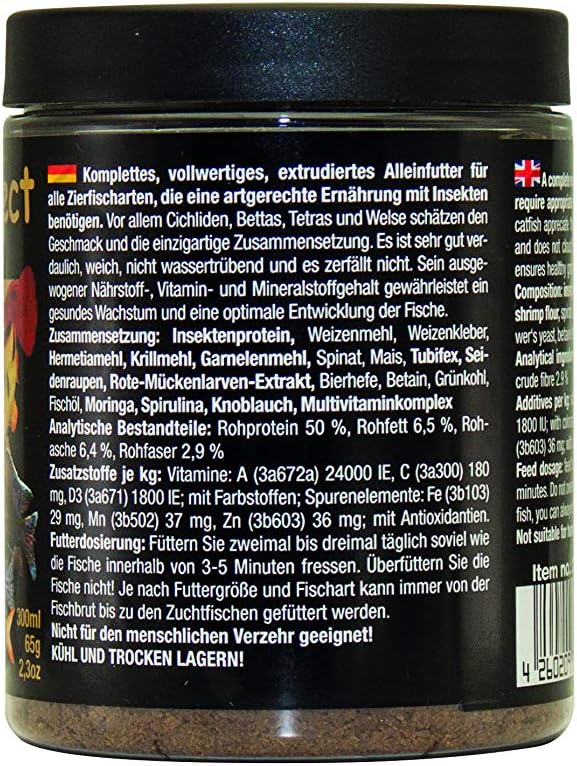 Discusfood Fish Food - Insect Mix Buffet di Insect - Premium Fish Food for All Ornamental Fish - 65g