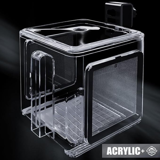 Saim Fish Breeding Box, Acrylic Aquarium Breeding Boxes, Acrylic Fish Isolation Box Hanging Aquarium Hatchery Tank for Small Baby Fishes Shrimp Clownfish Guppy Hatchery, Transparent