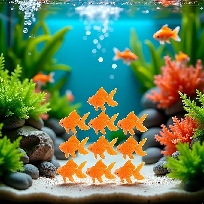 5Pcs Orange Aquarium Fish Bowl Tank Artificial Floating Plastic Decor Goldfish Ornament Fish Tank Decoration Aquarium Décor Thematic Ornaments