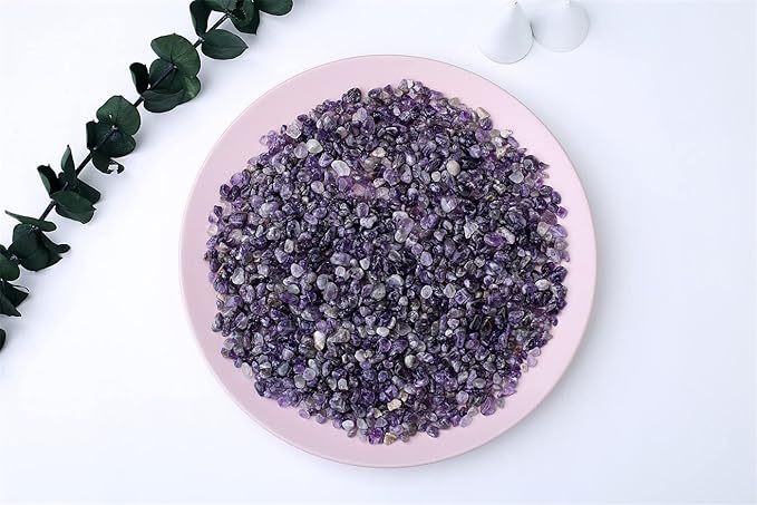 MAIBAOTA Natural Amethyst Crystal Quartz Rocks Chips Vase Filler Rocks for Succulent Plant Small Fish Tank Aquarium Gravel Decorative Pebbles Stones(200 gram)
