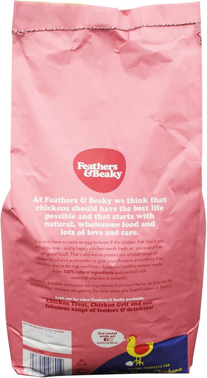 Feathers and Beaky & Beaky Free Range Layers Pellets 15kg, Clear