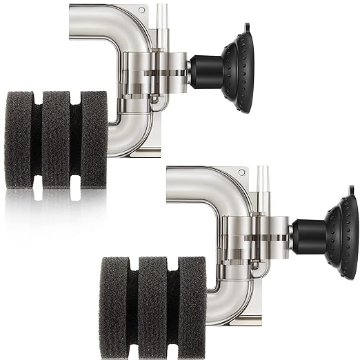 Riakrum 2 Pieces Mini Aquarium Single Sponge Filter Submersible Foam Filter Quiet for Small Fish Tank 0.5-5 Gallon Fixed Freshwater Salt Water