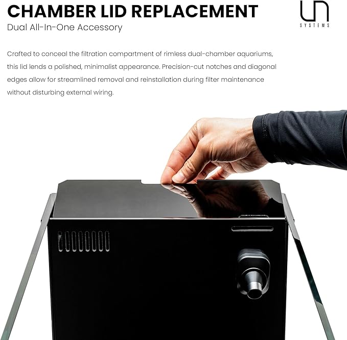 Ultum Nature Systems Chamber Lid Replacement – Compatible with Dual AIO Rimless Aquarium, Foresta 35E and 60E Paludarium - Durable Acrylic Filter Cover and Aquascaping Tools – Dual AIO 90LA