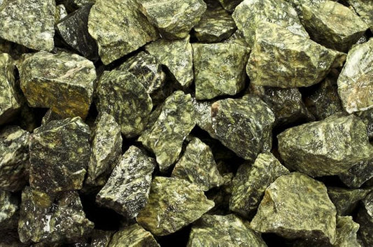 Fantasia Materials: 1 lb Green Worm Rough Stones from India