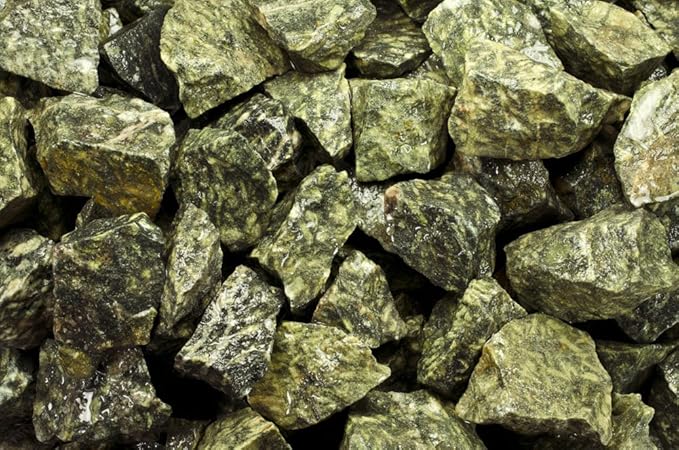 Fantasia Materials: 3 lbs Green Worm Rough Stones from India