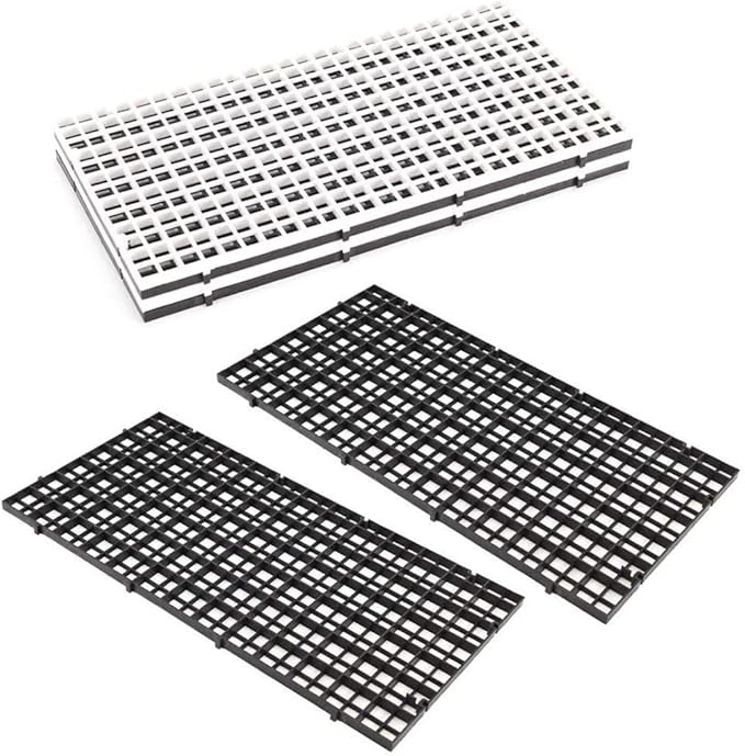 8 Pcs Aquarium Divider Grid Tray Egg Crate Fish Tank Filter Bottom Isolation Board Aquarium D¨¦cor Tank Dividers Partition Net Pane&10 Pcs Sucker Clips Suction Cups for Mixed Breeding,White
