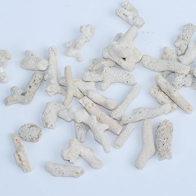 AnRui Natural Crushed Coral for Freshwater Aquarium, for Aquarium gh Corals to Raise ph in Freshwater Fish Tank Filter Media, 500g/1.1lb