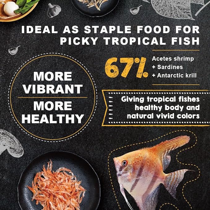 Ultra Fresh Tropical Fish Flakes Food, Color Boosting, All Natural, Complete Nutrition for Tropical Fish, Discus, Angelfish 7.05oz