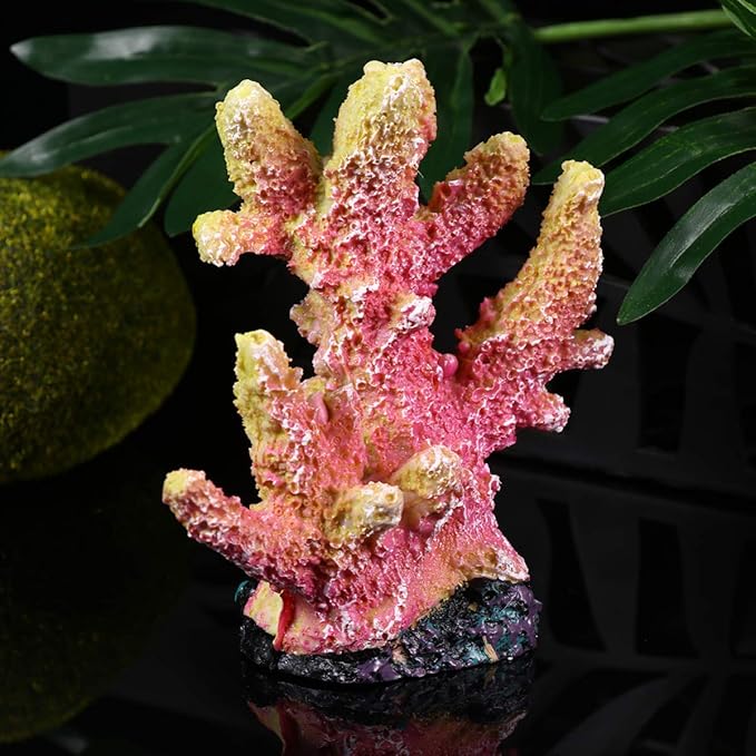balacoo Creative Artificial Coral Reef Aquarium Decoration Realistic Resin Coral Ornament for Fresh Saltwater Fish Tank Landscape XL