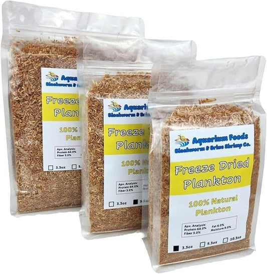 Plankton, Freeze Dried Pacific Plankton for All Marine Fish, Corals, Anemones, All Tropical Fish, Cichlids, Discus, Tetras, Goldfish, Koi & Pond Fish…5.3oz Clear Bag