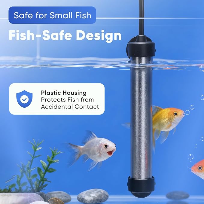 Aquarium Heater 100W for 10-20 Gallon Tanks, Submersible Fish Tank Heater with External Digital Temperature Controller, Adjustable Thermostat, Overheat and Dry-Run Protection