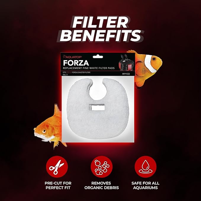 Aquatop RFP-FZ3 Fine White Filter Pads – Fits FZ3-UV Canister Filters – Controls Fine Particles – Keeps Water Clear – Easy to Install – 2 Pack