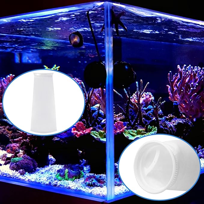 Tudomro 16 Pack 4 Inch Ring Filter Socks 200 μm Aquarium Sump Pool Filter Sock for Fish Tank Freshwater Saltwater Aquarium
