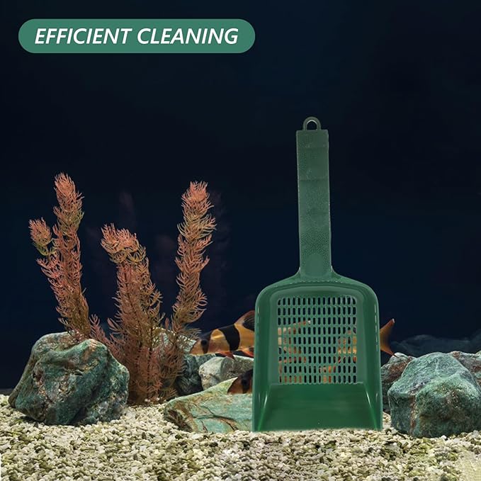 Kisangel Convenient Fish Tank Sand Shovel Tool for Gravel Cleaning Ergonomic Handle Plastic Design for Easy Maintenance of Aquariums and Sand Tanks