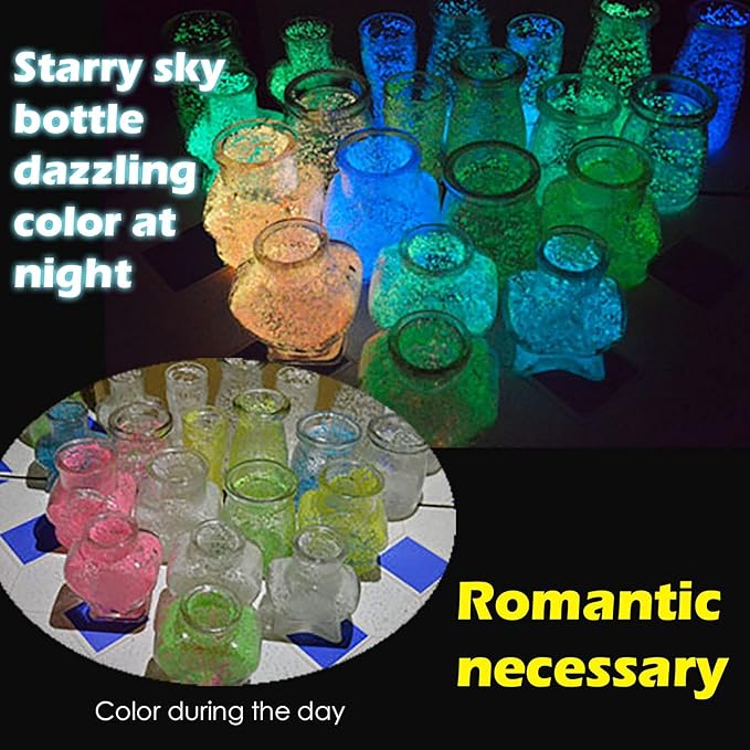 Eme-rald Glow in The Dark Gravel, DIY Decorative Luminous Stones, Glow in The Dark Garden Sand, Luminous Sand Stones Rocks for Yard and Walkways for Aquarium Fish Tank Decoration (Blue)