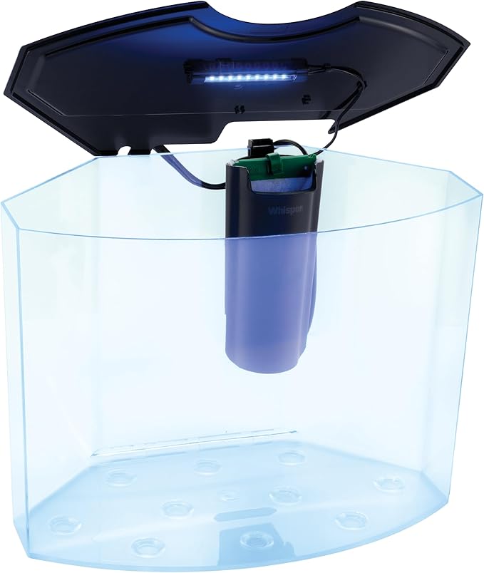GloFish Crescent Aquarium Kit 5 Gallons, Includes Hidden Blue LED Light And Internal Filter