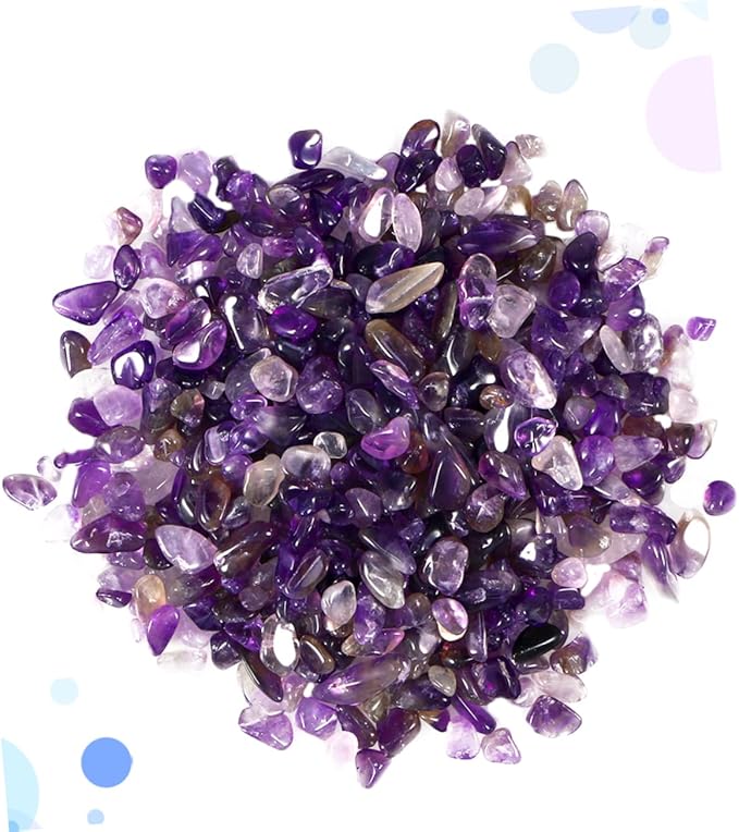 FRCOLOR Decorative Crystal Pebbles Natural Polished Stones Fish Tank Decoration Aquarium Decorations Glass Pebbles Stones Rocks Gravel Botanical Decor Aquarium Pebbles Plant Mix Purple