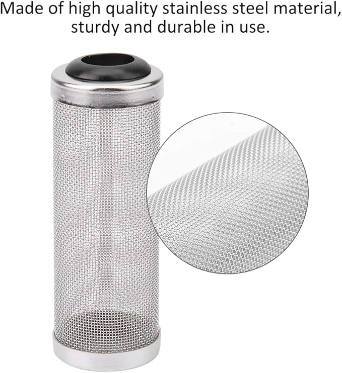 Joyzan Aquarium Intake Filter Mesh, Stainless Steel Inlet Shrimp Cover Guard Strainer Net Inflow Basket Screen Metal Prefilter Tube Accessory Breeding Protector Protecting Fish Tank Inhalation 12mm