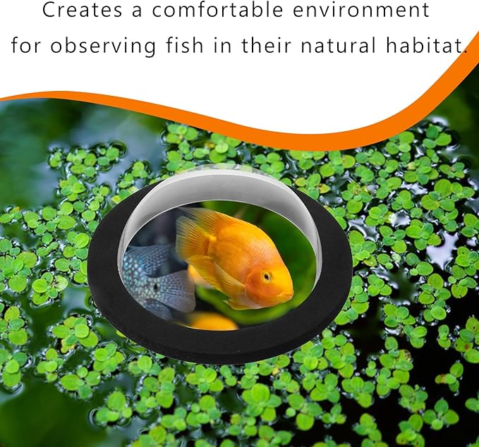 KALLORY Floating Fish Dome Pond Cover Acrylic Small Floating Fish Dome Lid 15cm Diameter Outdoor Garden Aquarium Accessory