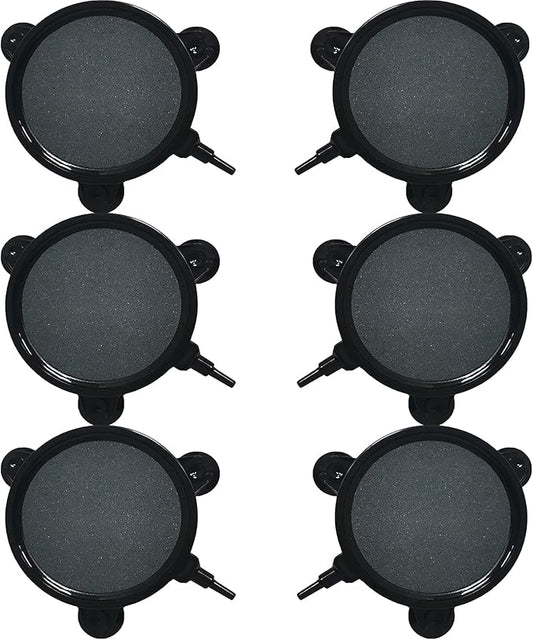 kathson 4.2-Inch Air Stone Disc Bubble Diffuser 6 PCS with Suction Cups Fish Tank Air Pump Round Dissolved Oxygen Airstone Decoration for Hydroponics Pond Aquarium Aquaponics