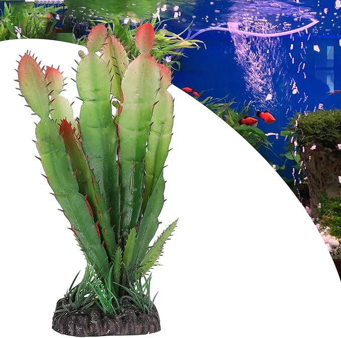 Artificial Cactus Plant - Plastic Cactus Decorations for Home, Terrarium, and Reptile Habitats - Simulation Plastic Aquatic Plants for Flower Arrangements