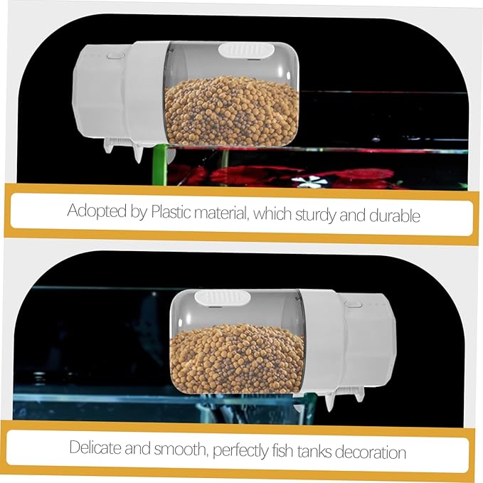 GANAZONO Automatic Fish Feeder Feeding Port Capacity Timing Device for Fish Tank Easy Operation and Cleaning for Aquariums and Turtles Battery Not Included