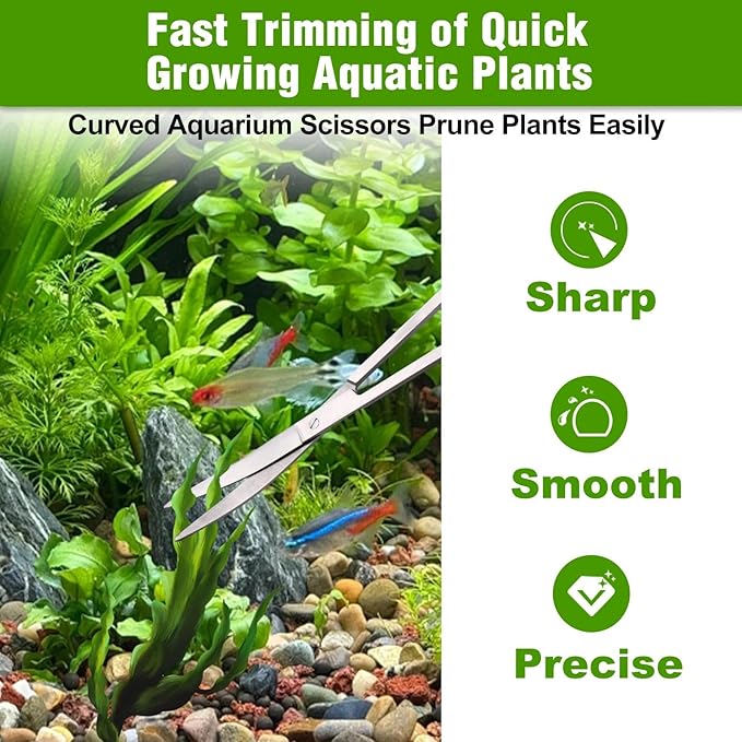 5Pcs 15Inch Aquascaping Tools Kit Extra Long Tweezers for Terrarium, Feeding Tongs, Aquarium Scissors, Algae Scraper,Aquascaping Tool Organizer Rack for Fish Tank Cleaning Plant Trimming