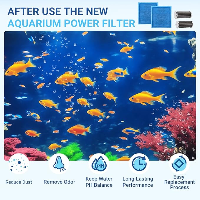 Aquarium Filter Kit for Marineland Penguin Power Filter 200 350 - Fish Tank Biowheel with Rite-Size Cartridge